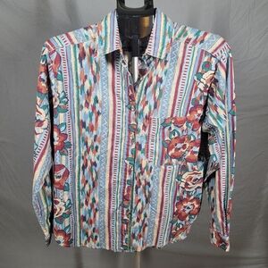 Vintage Western-Style Floral Patterned Shirt